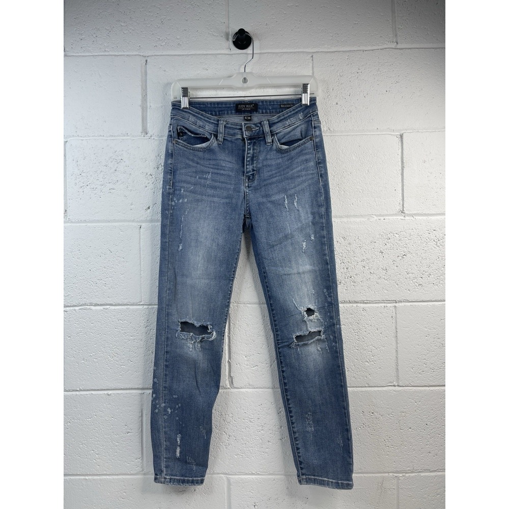 Judy Blue Jeans Women's 9/29 Relaxed Fit Distressed Splatter Denim‎